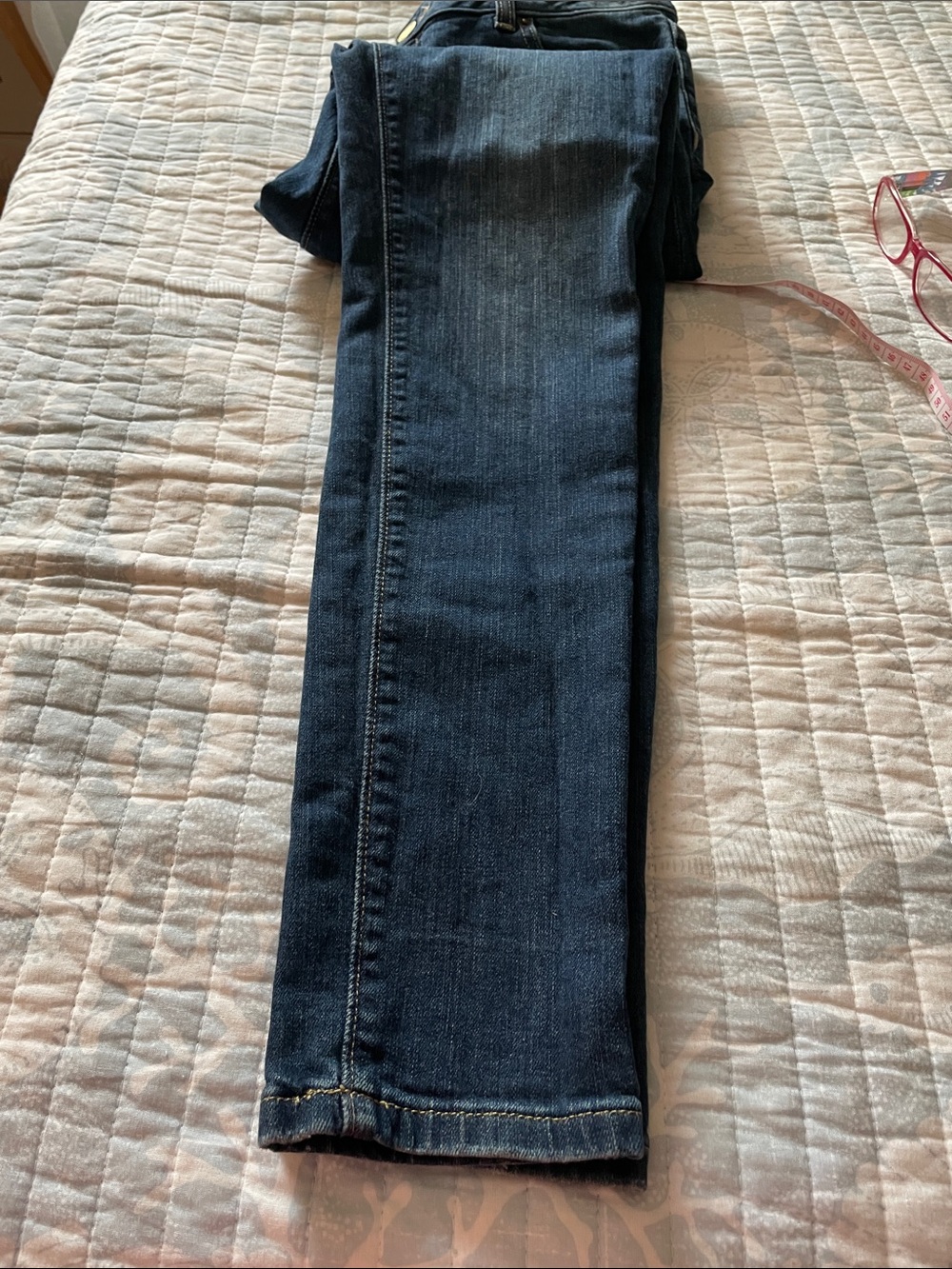 Michael Kors Women's Dark Wash Skinny Jeans with Logo Accent - Picture 8 of 8